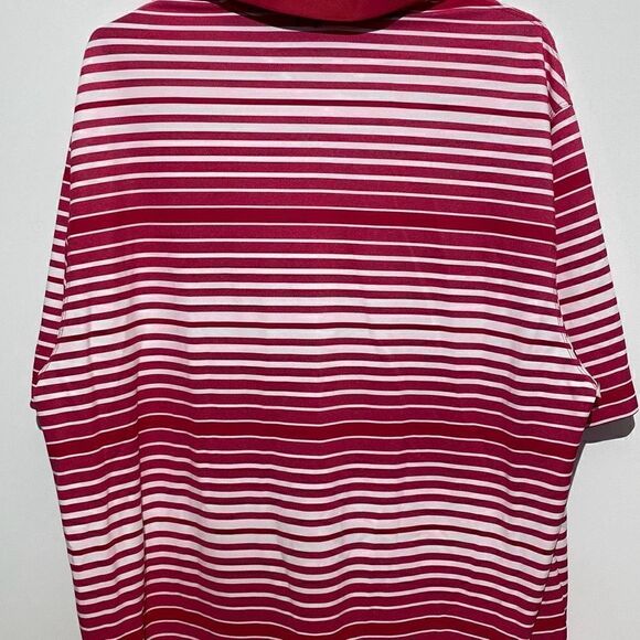 Nike Golf Tour Performance Men's Pink White Dri Fit Stripe Polo Shirt Size 2XL - Picture 5 of 9